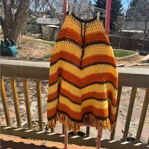 Vintage Crochet Fringe Sweater Skirt